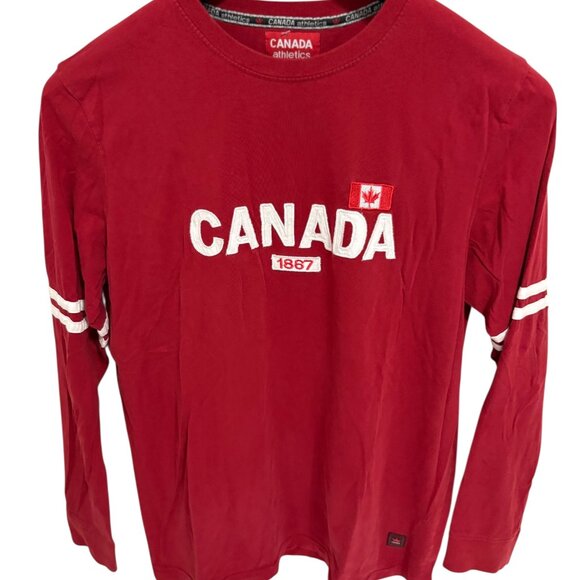 Vintage Canada 1867 Red And White Long Sleeve Shirt Men’s Size XXL - Picture 1 of 6